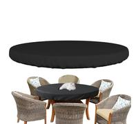 Outdoor Round Table Covers - 210D Silver Coated Oxford Cloth 78-153cm | Garden Furniture Covers Fitted Round Table Protector | Waterproof Dustproof Sunproof Cover For Patio Yard Banquet Tables