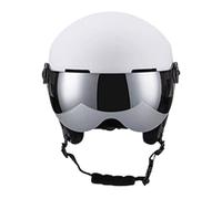 Outdoor Ski Helmet - Carcasa protectora cálida con Goggles incluida, Cold Weather Comfort, Snow Gear for Adults Youth for Resort Indoor Outdoor Sports, Durable ABS Material White Tone