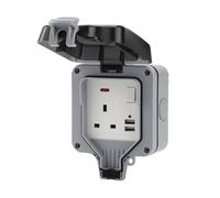 Outdoor Socket - Ip66 Waterproof Outlet, Usb Charging Port, Wall Mount Cover | Weather Resistant Electrical Enclosure Kit | Heavy Duty Safety Protection Housing | Garden Patio Home Use