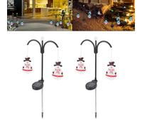 Outdoor Solar Christmas Lights, LED Snowman Solar Lights for Pathways, Yards, Patios, Garden Decorations