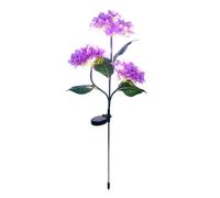 Outdoor Solar Garden Lights - Waterproof Silk Flower Stakes | 32" Fairy Pathway Landscape Accent Lamp, Automatic Dusk to Dawn Solar Powered Decorative Lighting for Yard Patio Lawn Walkway Party