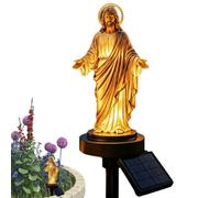 Outdoor Solar Jesus Sculpture Yard Landscape Waterproof Light Stake
