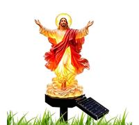 Outdoor Solar Jesus Sculpture Yard Landscape Waterproof Light Stake