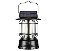Outdoor Solar Lantern Tent Light - Portable Waterproof Lamp, 11.8x16.9cm Vintage ABS Aluminum Alloy Design, Warm Light With Rechargeable Battery | Solar Powered Landscape Lantern For Courtyard Garden