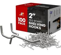 Outdoor Sport 100 Pack PEG Board Pegboard Shelving Hooks 2" Length Wholesale Lot