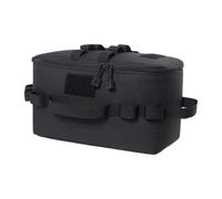 Outdoor Storage Bag, Foldable Waterproof Duffel Box, 13.39x6.69x7.48 Inches Adjustable Dividers Container, Multi Functional Organizer for Picnic, Travel and Camping, Negro , riferimento alla