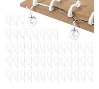 Outdoor String Light Clips - 50-Piece Reusable Thickened Hanger Hooks | Non-Slip Weatherproof Christmas Lights Clips for Roof, Gutter, Porch, Garden, Yard | Christmas & Party Light Decorations