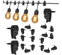 Outdoor String Lights, Cable Management Light Holder, 0.47x0.91x1.02 Inch, Heavy-Duty Waterproof Mounting Hooks, 50 Piece Set for Lighting, Patio, Deck, Garden, Fence, Pergola, Gazebo, Holiday, Photo