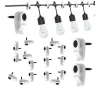 Outdoor String Lights, Cable Management Light Holder, 0.47x0.91x1.02 Inch, Heavy-Duty Waterproof Mounting Hooks, 50 Piece Set for Lighting, Patio, Deck, Garden, Fence, Pergola, Gazebo, Holiday, Photo