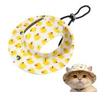 Outdoor Sun Hat For Pets - Polyester Breathable UV Protection | Adjustable Pet Visor with Ear Holes For Comfortable Wear | Dog and Cat Sun Hat F́or Beach Walking Hiking Camping Travel and Summer Use