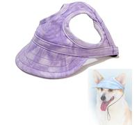 Outdoor Sun Protection Hood for Dogs, 2024 New Sun Hat for Dogs, Dog Outdoor Sun Protection Hat, Hat Sun Sun Protection Visors for Dogs, with Ear Holes and Adjustable Strap (Small,Purple)