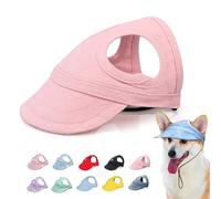 Outdoor Sun Protection Hood for Dogs, Dog Hat Canvas Dog Sun Hat Dog Baseball Cap, Dog Travel Sport Hat, Adjustable Pet Sunbonnet with Ear Holes (G,S)