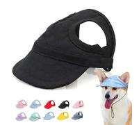 Outdoor Sun Protection Hood for Dogs, Dog Hat Canvas Dog Sun Hat Dog Baseball Cap, Dog Travel Sport Hat, Adjustable Pet Sunbonnet with Ear Holes (E,M)