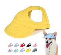 Outdoor Sun Protection Hood for Dogs, Dog Hat Canvas Dog Sun Hat Dog Baseball Cap, Dog Travel Sport Hat, Adjustable Pet Sunbonnet with Ear Holes (D,XL)