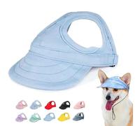 Outdoor Sun Protection Hood for Dogs, Dog Hat Canvas Dog Sun Hat Dog Baseball Cap, Dog Travel Sport Hat, Adjustable Pet Sunbonnet with Ear Holes (I,M)