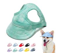 Outdoor Sun Protection Hood for Dogs, Dog Hat Canvas Dog Sun Hat Dog Baseball Cap, Dog Travel Sport Hat, Adjustable Pet Sunbonnet with Ear Holes (F,M)