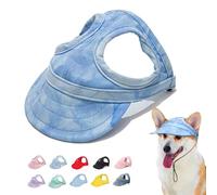 Outdoor Sun Protection Hood for Dogs, Dog Hat Canvas Dog Sun Hat Dog Baseball Cap, Dog Travel Sport Hat, Adjustable Pet Sunbonnet with Ear Holes (B,S)