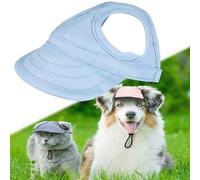 Outdoor Sun Protection Hood for Dogs, Dog Sun Hat, Dog Baseball Cap, Sun Hat for Dogs, Dog Hat with Ear Holes, Pet Visor Hat with Adjustable Neck Strap (Blue,M)