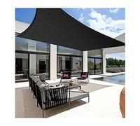 Outdoor Sun Shade Sail Canopy, 3x4m Rectangle Shade Cloth UV Block Sunscreen Fabric Awning Garden Cover Sun Shelter for Pergola Patio Yard Balcony Black