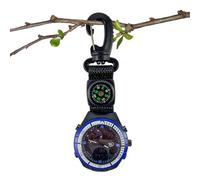Outdoor Survival Sports Pocket Compass Watch, Carabiner for Camping Hiking Backpacking Mountaineering Adventure, Navigation Tool, Clip On Timepiece, Gear,