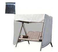 Outdoor Swing Cover Patio Porch Swing Canopy Covers Waterproof Heavy Duty Oxford Windproof Hammock Cover Glider Chair Covers for Garden All Weather Protection with Storage Bag (Silver,55x26x35in)