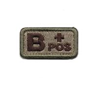 Outdoor Tactical Blood Type B+ Positive POS Hook and Loop Patch Embroidered Morale Military Badge