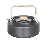 Outdoor Tea Pot, Ergonomic Metal Camping Kettle, Lightweight Portable Tea Pot with Silicone Handle Compact, 1.1L, 1.6L, 2L, for Hiking and Picnics, Gray