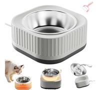 Outdoor Thermostatic Control Heated Dog Pet Bowl,Heated Water Bowl for Cats and Dogs,Automatic Warming Dish with Chewproof Cord for Animals (A)