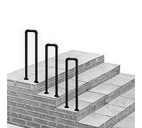 Outdoor Transition il - Barandilla de hierro forjado negro mate para jardín, balcón y patio, se adapta a 1 escalón, y elegante solución de seguridad para terraza y escaleras