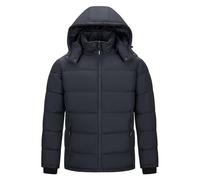 Outdoor Ventures Chaqueta acolchada ligera para hombre, chaqueta de entretiempo, chaqueta de invierno cálida a prueba de viento, chaqueta de invierno para hombre, parka de invierno con forro, capucha