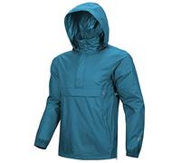 Outdoor Ventures Chubasquero para hombre suéter impermeable con capucha chaqueta reflectante plegable chaqueta ligera para bicicleta cortavientos transpirable chaqueta softshell para senderismo correr