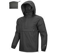 Outdoor Ventures Chubasquero para hombre suéter impermeable con capucha chaqueta reflectante plegable chaqueta ligera para bicicleta cortavientos transpirable chaqueta softshell para senderismo correr