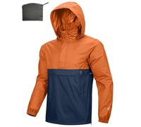 Outdoor Ventures Chubasquero para hombre suéter impermeable con capucha chaqueta reflectante plegable chaqueta ligera para bicicleta cortavientos transpirable chaqueta softshell para senderismo correr
