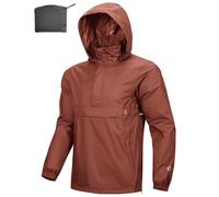 Outdoor Ventures Chubasquero para hombre suéter impermeable con capucha chaqueta reflectante plegable chaqueta ligera para bicicleta cortavientos transpirable chaqueta softshell para senderismo correr