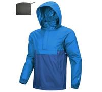 Outdoor Ventures Chubasquero para hombre suéter impermeable con capucha chaqueta reflectante plegable chaqueta ligera para bicicleta cortavientos transpirable chaqueta softshell para senderismo correr