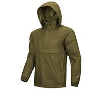 Outdoor Ventures Chubasquero para hombre suéter impermeable con capucha chaqueta reflectante plegable chaqueta ligera para bicicleta cortavientos transpirable chaqueta softshell para senderismo correr