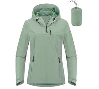 Outdoor Ventures Chubasquero para mujer, 10.000 mm, impermeable, ligero, forrada y plegable, chaqueta de deporte, transpirable, chaqueta con capucha