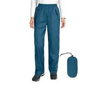 Outdoor Ventures Pantalones de lluvia para mujer, plegables, impermeables, para senderismo, resistentes al viento, transpirables, para exteriores, para lluvia, color azul marroquí