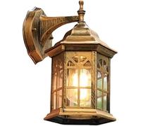 Outdoor Wall Lamp European Retro Loft Industrial Wind Balcony Nordic Exterior Light Garden Doorway Lighting(Bronze)