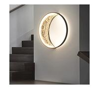 Outdoor Wall Lights Creative Moon Porch Wall Lamp Outdoor Waterproof Led Wall Sconces Resin Round Exterior Lighting Fixture For Villa Hotel Stairs Front Door Yard Garage -White Light-30cm/11.8in
