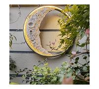 Outdoor Wall Lights Creative Moon Porch Wall Lamp Outdoor Waterproof Led Wall Sconces Resin Round Exterior Lighting Fixture For Villa Hotel Stairs Front Door Yard Garage -Warm Light-30cm/11.8in