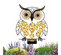 Outdoor Wall Solar Lights - Weatherproof Metal Sculpture, Solar Powered Owl Wall Art with Glow-in-the-Dark Eyes, Decorative Iron Silhouette for Garden Yard Fence, LED Sconce for Porch Patio Balcony