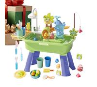 Outdoor Water Play Table - Multi Function 4 in 1 Kids Activity Set, Interactive Sink with Water Pump and Splash Features, Educational Sensory Toy, Ideal for Children Ages 4 8 Backyard Summer Pool Fun