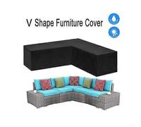 Outdoor Waterproof Cover Garden Furniture Tarp Protective Cover L-shapeblack215x215x87cm