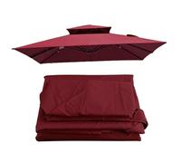 Outdoor Waterproof Square Cantilever Parasol Canopy 2.5x2.5m & 3x3m Fade-Resistant Sun Shade for Garden Patio Dark Red Umbrella Cover 8 Arms Gazebo Accessory