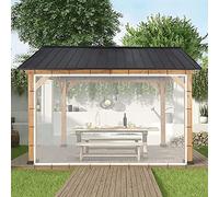 Outdoor Waterproof Tarpaulin Transparent Curtain Pergola Side Panel Clear Tarp Anti-Pull for Terrace, Gazebo, Patio(6.5' x 10')