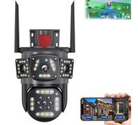 Outdoor Waterproof Wireless WiFi HD Security Camera, Tracking 360 View Indoor Home Security Camera, AI/Motion Detection, Color Night Vision, 2-Way Audio, IP66 Waterproof (Four-Lens)