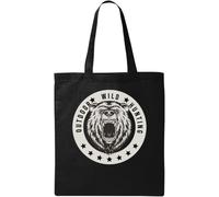 Outdoor Wild Hunting Grizzly Bear Roar - Bolsa de algodón ecológico natural, color negro, Black, Talla única
