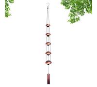 Outdoor Wind Chimes, 36 Inches Hanging Bell Pendant, 8.46x3.54x2.17 Inches Garden Chime with 5 Bells, Metal Wind Catcher Decor, Calming Patio Hanging Ornament, Balcony Outdoor Sound Decor for Porch
