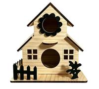 Outdoor Wooden Birdhouse, Weather Resistant Nesting Shelter, Hanging Garden Bird Box Use, Bird Habitat For Finches, Decorative Aviary Home, Multi-Compartment Birdhouse For Birds 8.46x8.07x4.92 inches